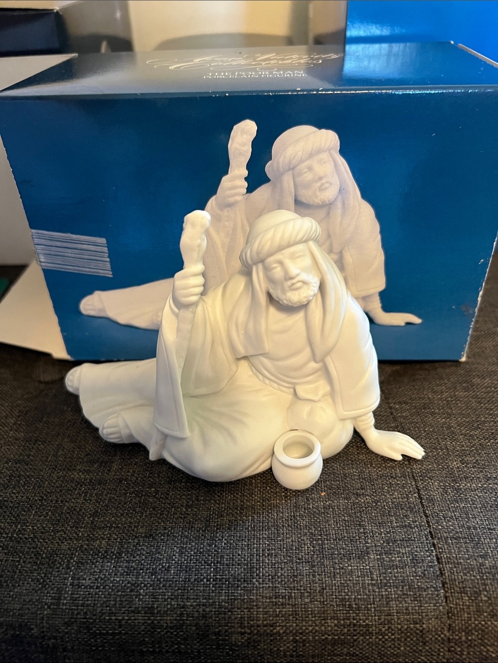 Avon 1990 Poor man Ceramic Reclining Shepherd Figurine